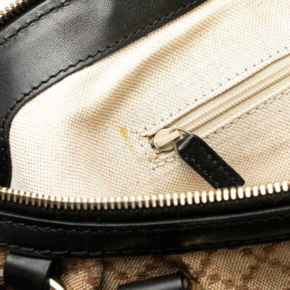 Gucci Diamante Sukey Handbag Beige Tan Black Canvas Leather - Picture 6 of 9